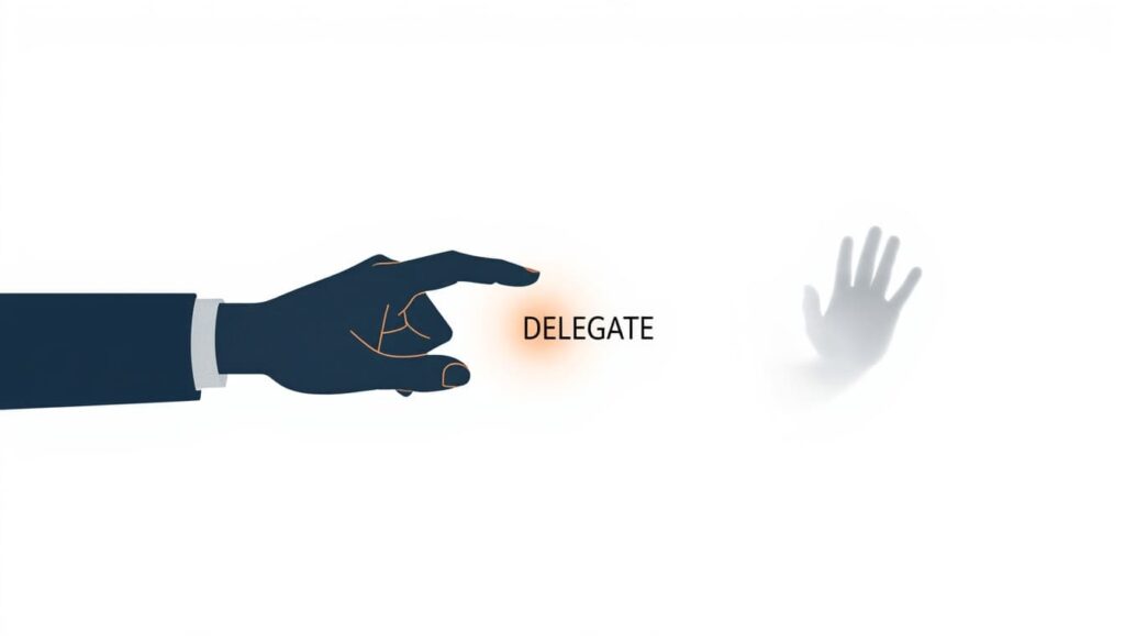 Mano umana che delega il controllo a un sistema AI perdendo autonomia